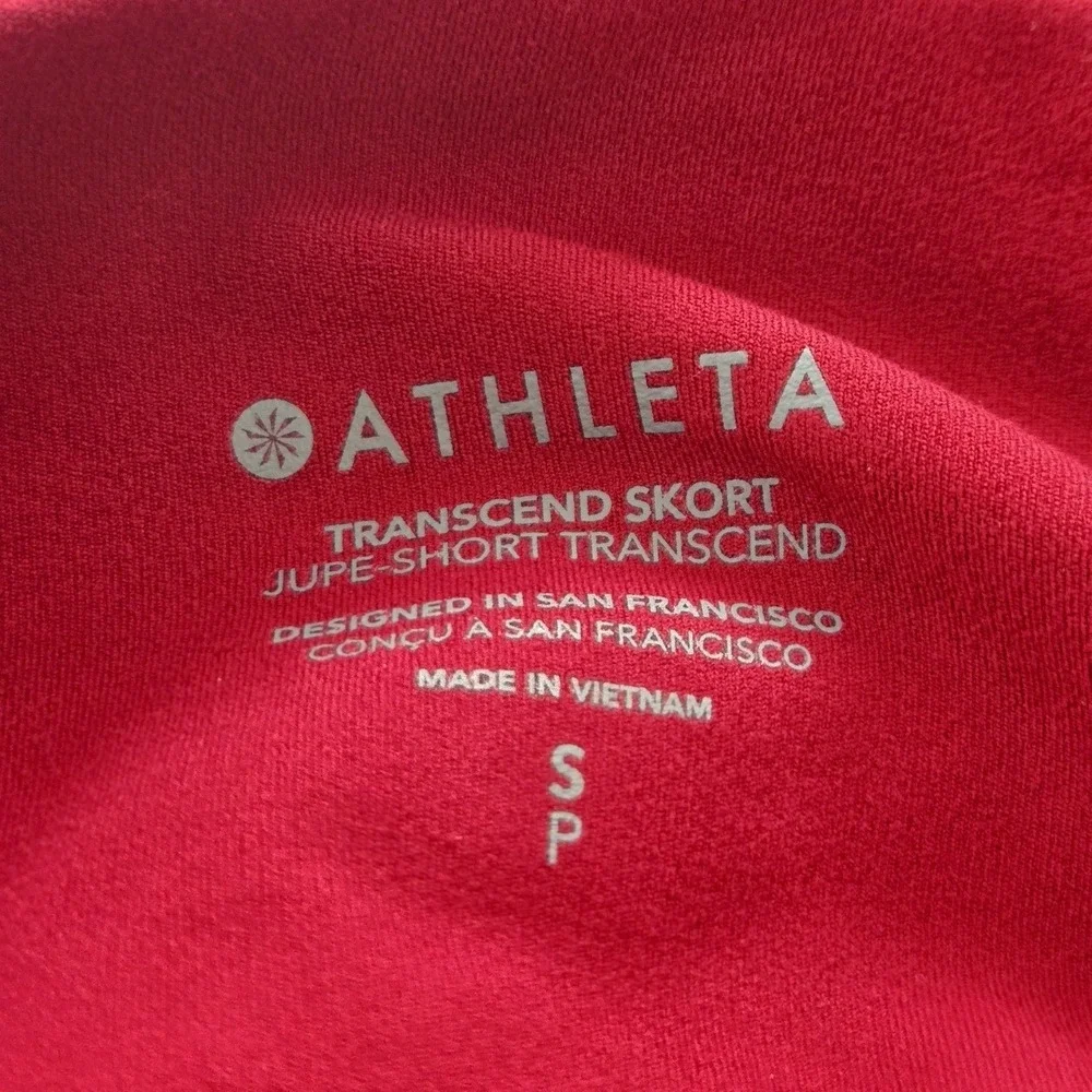 Athleta Red Ruched Skirt Womens Small Athletic Stretch Pull On Activewear - Picture 7 of 10